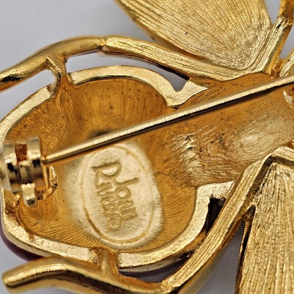 Joan Rivers Apple Bee Brooch Vtg Classics Collection Rhinestone Enamel Pin - Picture 9 of 10